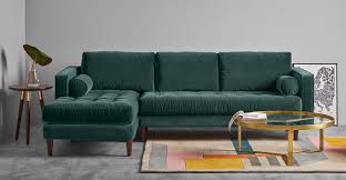 Scott Ecksofa Recamiere Links Samt In Petrolgrun Bett Sofa Retro Sofa Sofa Furniture