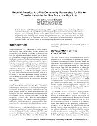 Rebuild America: A Utility/Community Partnership for Market Transformation  in the San Francisco Bay Area