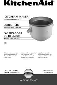 Kitchenaid Ice Cream Maker Instructions Manualsonline Com Kitchenaid Ice Cream Maker Kitchen Aid Dessert Makers