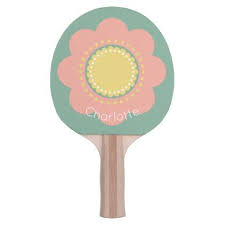 Vintage Vintage Baby Pink And Yellow Flower Personalized Ping Pong Paddle Personalized Ping Pong Paddle Ping Pong Paddles Yellow Flowers