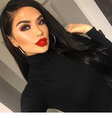 Cool All Black With Red Lips Red Lipstick Makeup Red Lip Makeup Red Lips Makeup Look