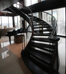 The height of the handrail should always be between 34 to 38 inches. China Commercial Wood Custom Wrought Iron Stairs Metal Curved Stairs China Curved Stairs Steel Glass Stairs