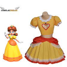 Game Princess Daisy Cosplay Costume Girls Cute Lolita Dress Outfit Uniform  Costume Tops Skirts Halloween Carnival Clothes - AliExpress