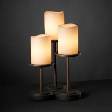 The slimline 3 adjustable table lamp has 4 light settings and is mounted on a flexible arm. Justice Design Candlearia Dakota 3 Light Dark Bronze Table Lamp Cream Cylinder Melted Rim Shade Overstock 7894540