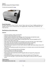 Hp color laserjet cp1515n printer drivers, download kostenlos. Ce874a Hp Colour Laserjet Pro Printer Cp1525n Office Printers