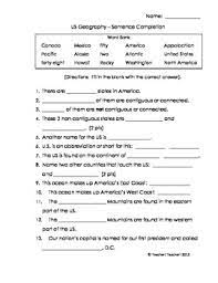 us geography sentence completion practice by teacher teacher tpt