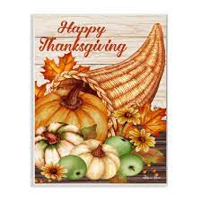 Check spelling or type a new query. Stupell Industries Happy Thanksgiving Autumn Harvest Cornucopia Wood Wall Art Overstock 31934484