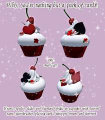 The first round is called batter up, and the contestants are required to choose a certain number of ingredients that go with the episode's theme. Second Life Marketplace Alice In Wonderland Collection Deck Of Card Cupcakes