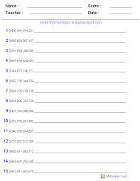 Place Value Worksheets Place Value Worksheets For Practice