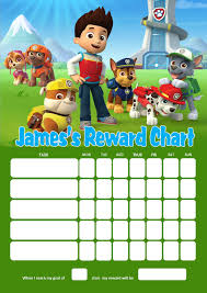 personalised paw patrol reward chart adding photo option available