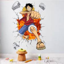 Anime One Piece Poster Luffy 3d Effect Wall Sticker Daily Otaku Things Stickers Muraux Deco Chambre Manga Stickers Muraux Chambre