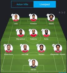 1 alisson (gk) liverpool 7.2. Starting Lineup Vs Aston Villa Brunei Lfc Supporters Facebook