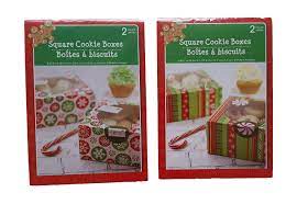 Realistic 3d square, cylinder and round metallic containers with lid, tea and cookies gift packaging. Christmas Treat Cookie Square Gift Boxes Set Of 4 For Gift Giving For Treats Containers Tins Pastry Candy Party Favors Peppermint Snowflake Buy Online In Dominica
