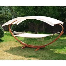 Dungonnell wood standard hammock stand. Outsunny 2 Person Wood Hammock Bed With Stand And Canopy Walmart Canada