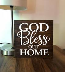 Wooden blessed script word cut out to hang on your wall. God Bless Our Home Wood Sign Home Decor Ornaments Accents Rccguk Church