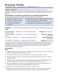 Content of a cover letter Waitress Resume Sample Monster Com