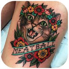 This Traditional Tattoo Artist S Designs Are Old School Cool Cat Portrait Tattoos Traditional Tattoo Cat Traditional Tattoo Dog