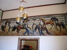 Old Post Office 79331 Lamesa Texas Old Post Office Office Mural Figure Painting