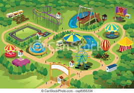 They're as much about the guests as the owners, and the best of them succeed because they invite people to escape and have fun. Amusement Park Map A Vector Illustration Of A Map Of An Amusement Park Canstock