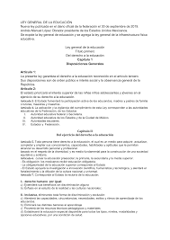 Todos los cambios educativos y soc. Ley General De Educacion Resumen 1 Parte
