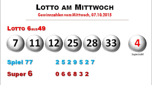 Eine übersicht der aktuellen gewinnzahlen und gewinnquoten für lotto 6aus49 am samstag und am mittwoch sowie der zusatzlotterien spiel 77 und super 6. Lotto Mittwoch Lottozahlen Vom 7 Oktober 2015 Youtube