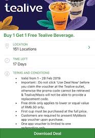 All you need to do is oder your drinks through the touch 'n go ewallet app and pick up at your nearest tealive outlet. Rebut Promo Tealive Buy 1 Free 1 Sekarang Terus Tunjuk App Ni Di Kaunter