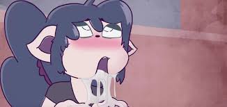 Animated porn-cartoon with purple-haired Voodoo-doll