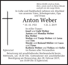 Traueranzeigen von Anton Weber