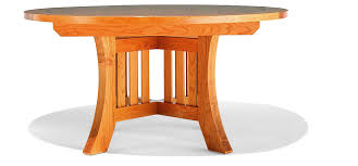 Handmade from your favorite american hardwood, this amish dining table features exposed joinery, tapered slats, and a rectangle tabletop. Round Dining Table By Berkeley Mills