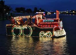 Get free shipping on qualified christmas yard decorations or buy online pick up in store today in the holiday decorations department. Pontoon Boat Decoration As Train Google Search Boat Lights Boat Parade Boat Decor