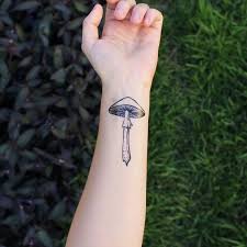 Check out these 65 cute fairy tattoos! Mushroom Temporary Tattoo Black Line Ink Wild Mushroom Tattoo Fungi Fungus Nature Tattoo Spring Tat Mushroom Tattoos Simple Tattoo Designs Nature Tattoos
