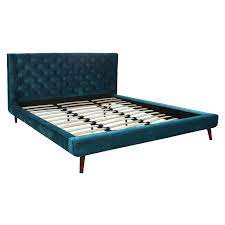 This indeed is your queen bed frame of choice if you lack the necessary financial muscles. Mid Century Modern Alice Teal Velvet Queen Platform Bed Ash9752