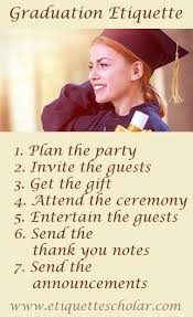 It is somewhat tacky to set up gift registries or suggestions on an invitation. Pin On Graduation Etiquette