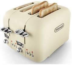 Buy De Longhi Cto4 Argento Flora 4 Slice Toaster Beige Toasters Argos De Longhi Toaster Filter Coffee Machine