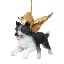 Click on any ornament for a description and larger image. Honor The Pooch Border Collie Holiday Dog Angel Ornament Collection Design Toscano
