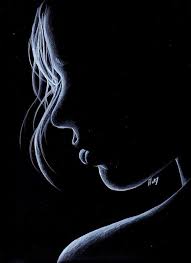 Whisp Of Hair Black Paper Drawing White Art Dark Photography