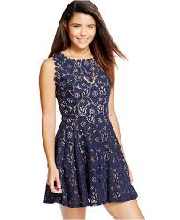 City Studios Juniors Lace Fit And Flare Dress Juniors Dresses Macy S Dresses Fit And Flare Dress Junior Dresses