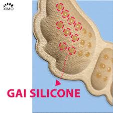 Lót giày chống rớt gót cánh bướm 4D có mặt gai silicon bám chân, mặt sau