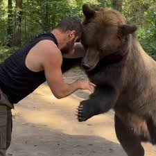 This is @arslanbek_mahmudov wrestling a BEAR. For some ...