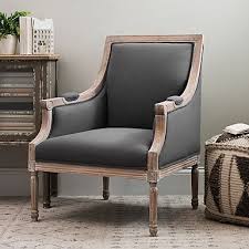 Our Mckenna Grace Gray Accent Chair Brings A Rustic Spin To Traditional Style Its Whitewash W Grey Accent Chair Quality Living Room Furniture Farmhouse Chairs