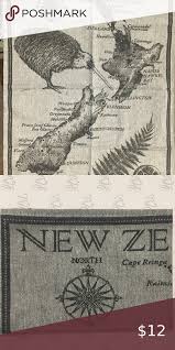 Tea Towel New Zealand Memories 27 X 19 Nwot Vintage World Maps Nwot New Zealand