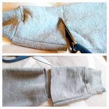 Gather the edges of the collar and sew them with a thread or use a put the sleeves along the body of the sweatshirt and pin to the sides (as shown on the picture). Sweatshirt Makeover How To Install A Zipper Foggy Dress