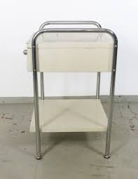 Topp hochglanz nachttisch in weiß & chrom mit zwei. Bauhaus Bedside Table From Mora Schubladen Nachttisch Rohre