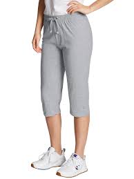 Silk, cotton, wool and jersey fabrics are single knit fabrics with a distinctive stretch. Champion Champion Women S Jersey Capris Walmart Com Walmart Com