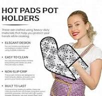 Chefs Tech, Traditional Pretty Floral, 1 Piece, Long Double Oven Mitts  Gloves, Heat Resistant, 100% Cotton, Extra Thick, Quilted