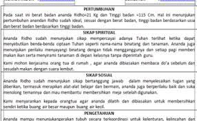 Pengisian raport paud k13 semester 1. Contoh Pengisian Raport Paud Narasi K13 Cara Golden