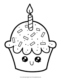 Cupcakes and muffins are delicious! Cute Cupcake Coloring Page Free Printable Pdf From Primarygames