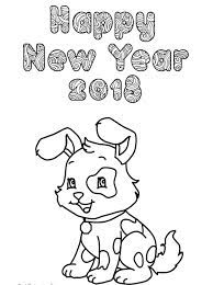 Happy new year 2018 template: Printable New Year 2018 Coloring Pages