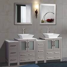 Learn how to build a diy bathroom vanity with free plans by shanty2chic. Vanity Art 72 Double Sink Bathroom Vanity Set Ceramic Vessel Sink Solid Wood Storage Cabinet With Quartz Top Free Mirror On Sale Overstock 13681642