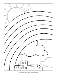 rainbow coloring page free printable pdf from primarygames
